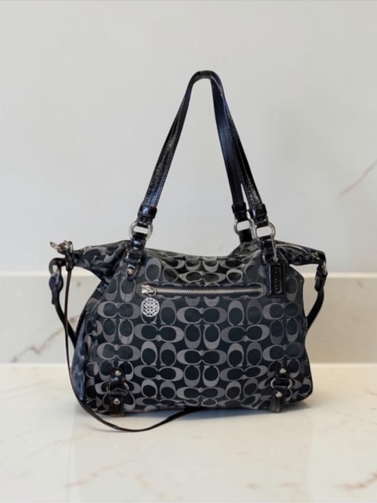 Coach Handbags - Coach Black Grey Signature C Jacquard Shoulder Bag